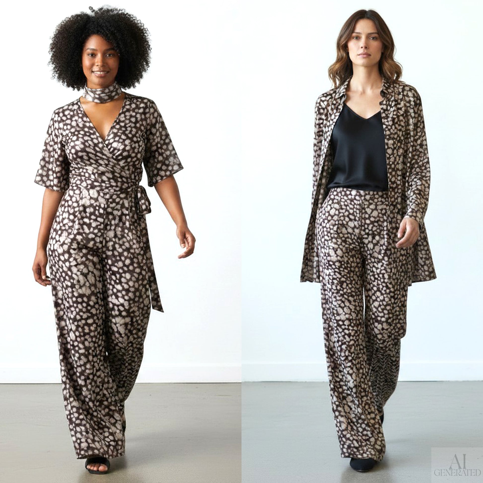 'roya' printed viscose woven - espresso leopard