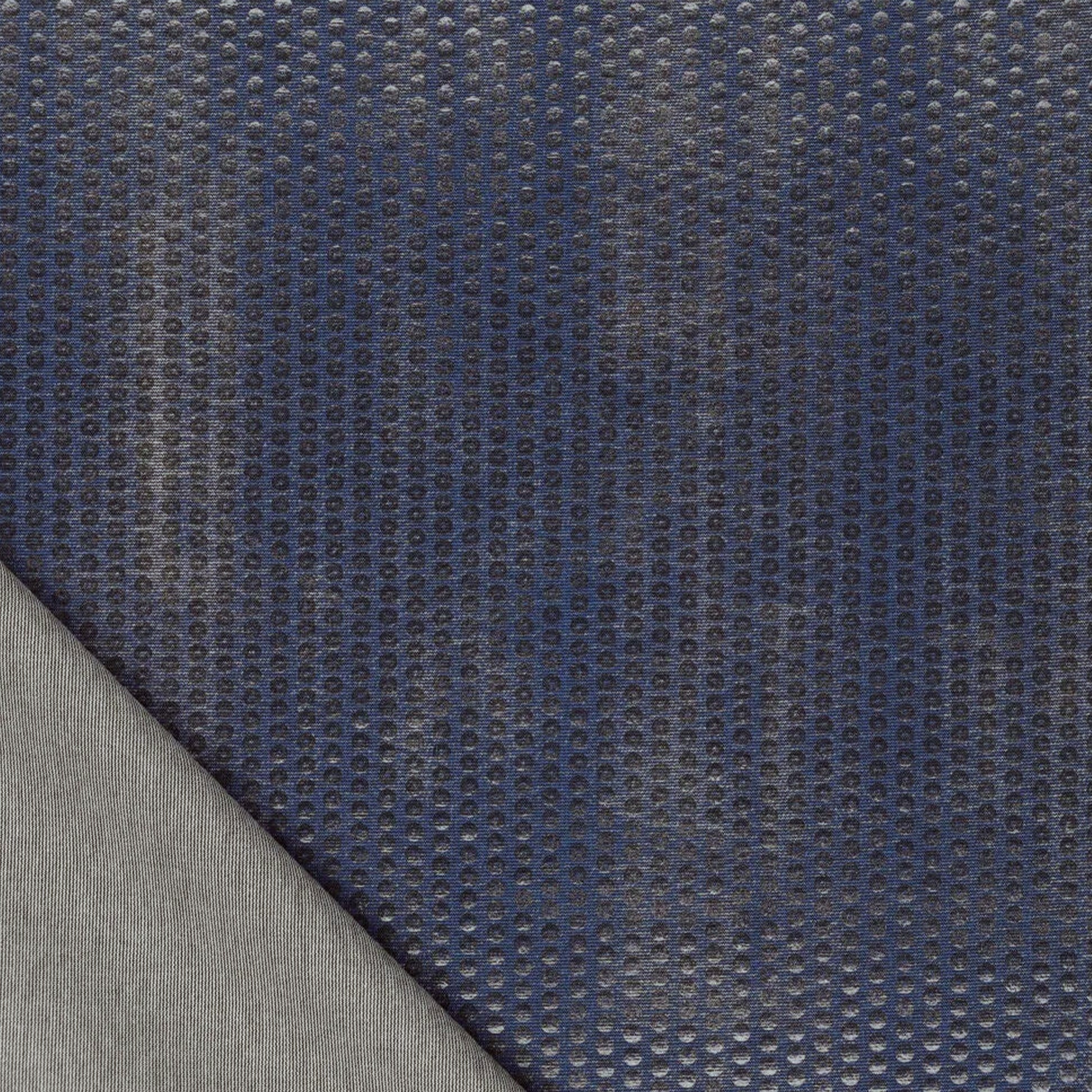 'roma sequin' printed ponte doubleknit, Oeko-Tex Cert. - denim blue