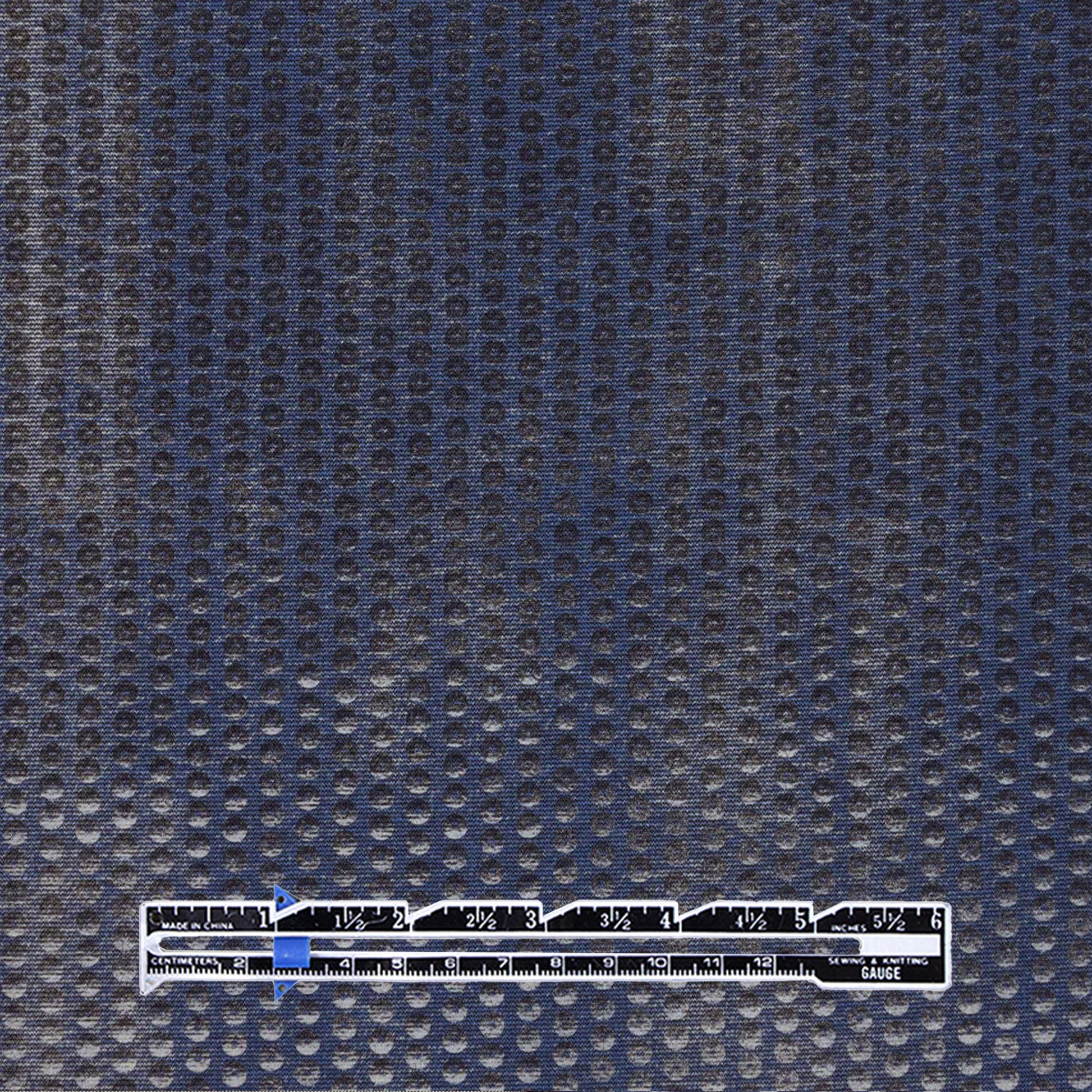 'roma sequin' printed ponte doubleknit, Oeko-Tex Cert. - denim blue