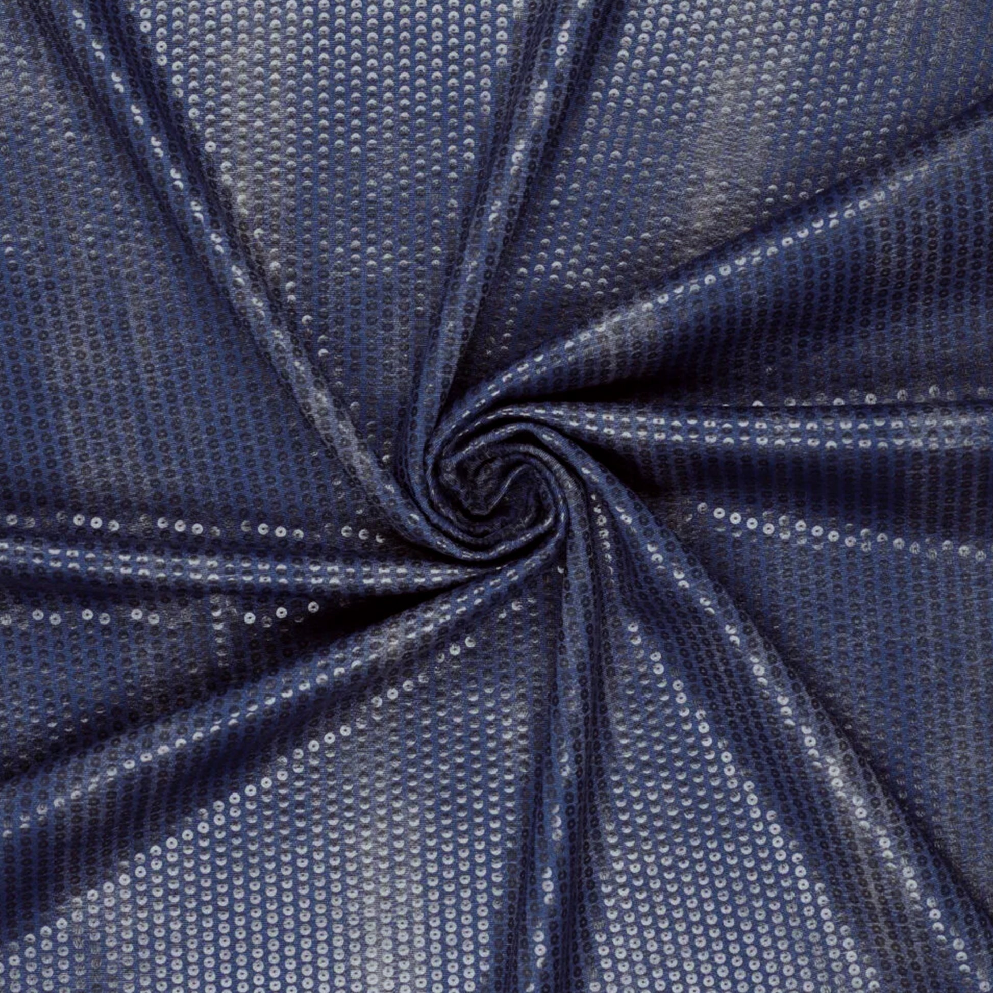 'roma sequin' printed ponte doubleknit, Oeko-Tex Cert. - denim blue
