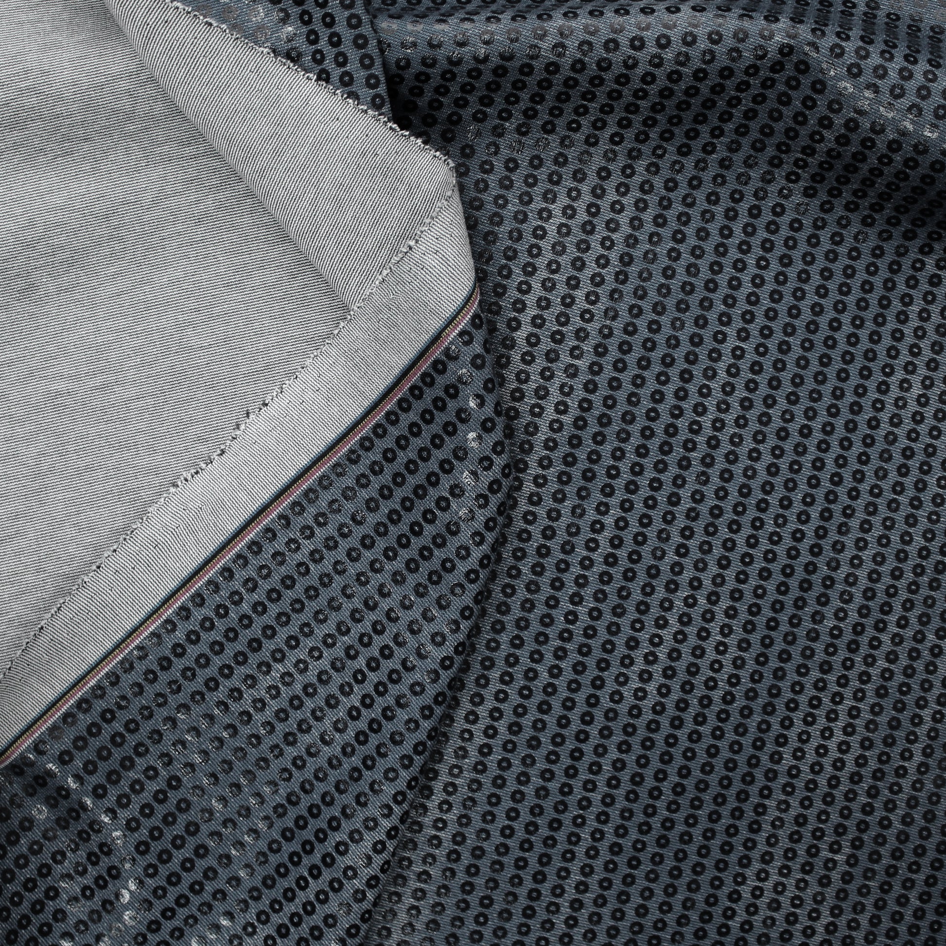 'roma sequin' printed ponte doubleknit, Oeko-Tex Cert. - gunmetal gray