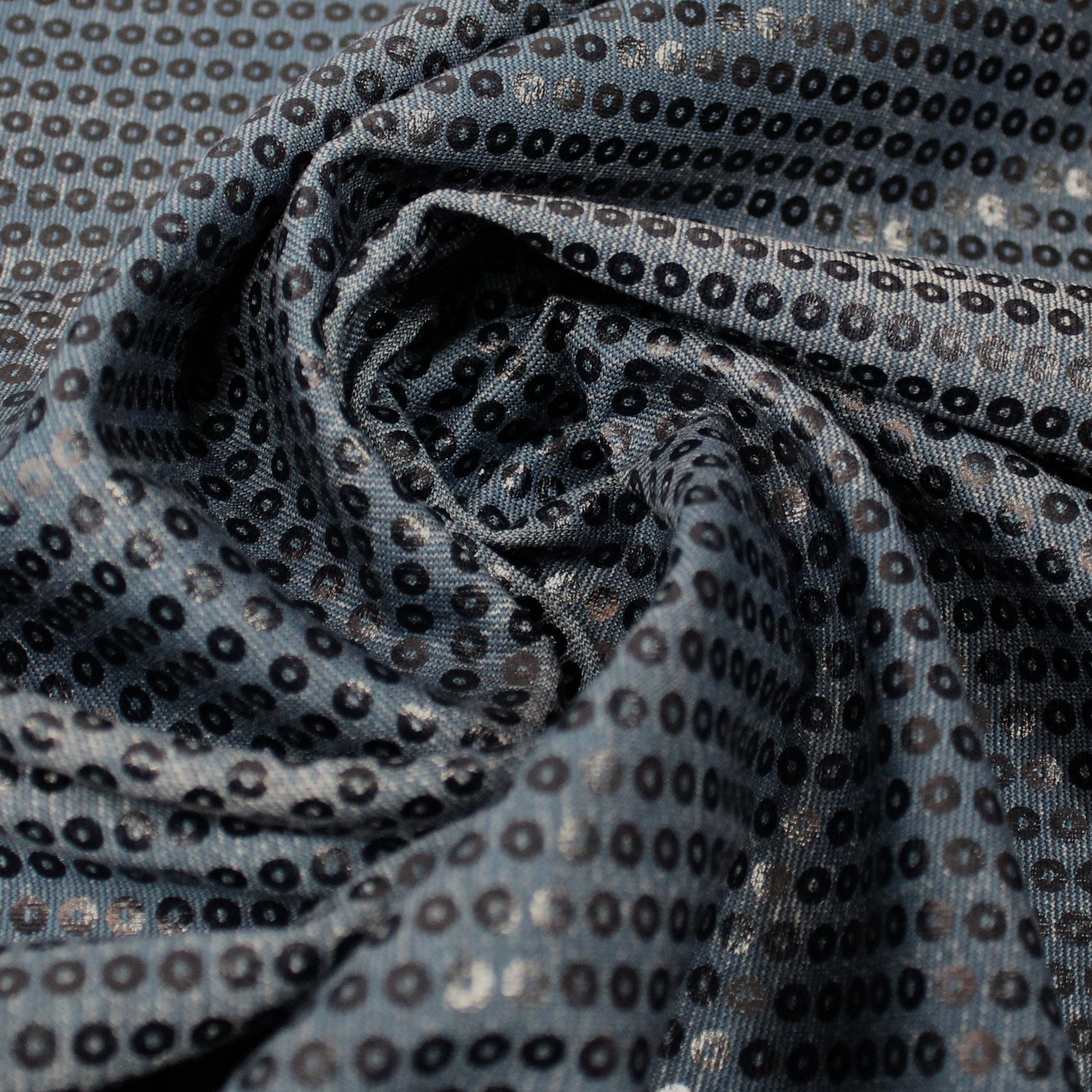 'roma sequin' printed ponte doubleknit, Oeko-Tex Cert. - gunmetal gray