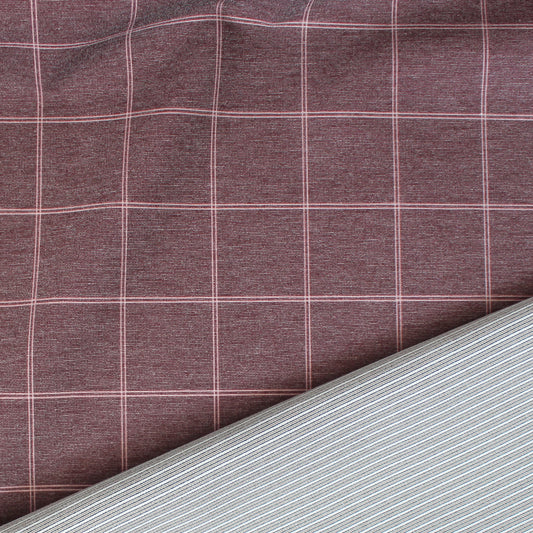 'windowpane/stripe' reversible viscose blend ponte - dusty rose/taupe