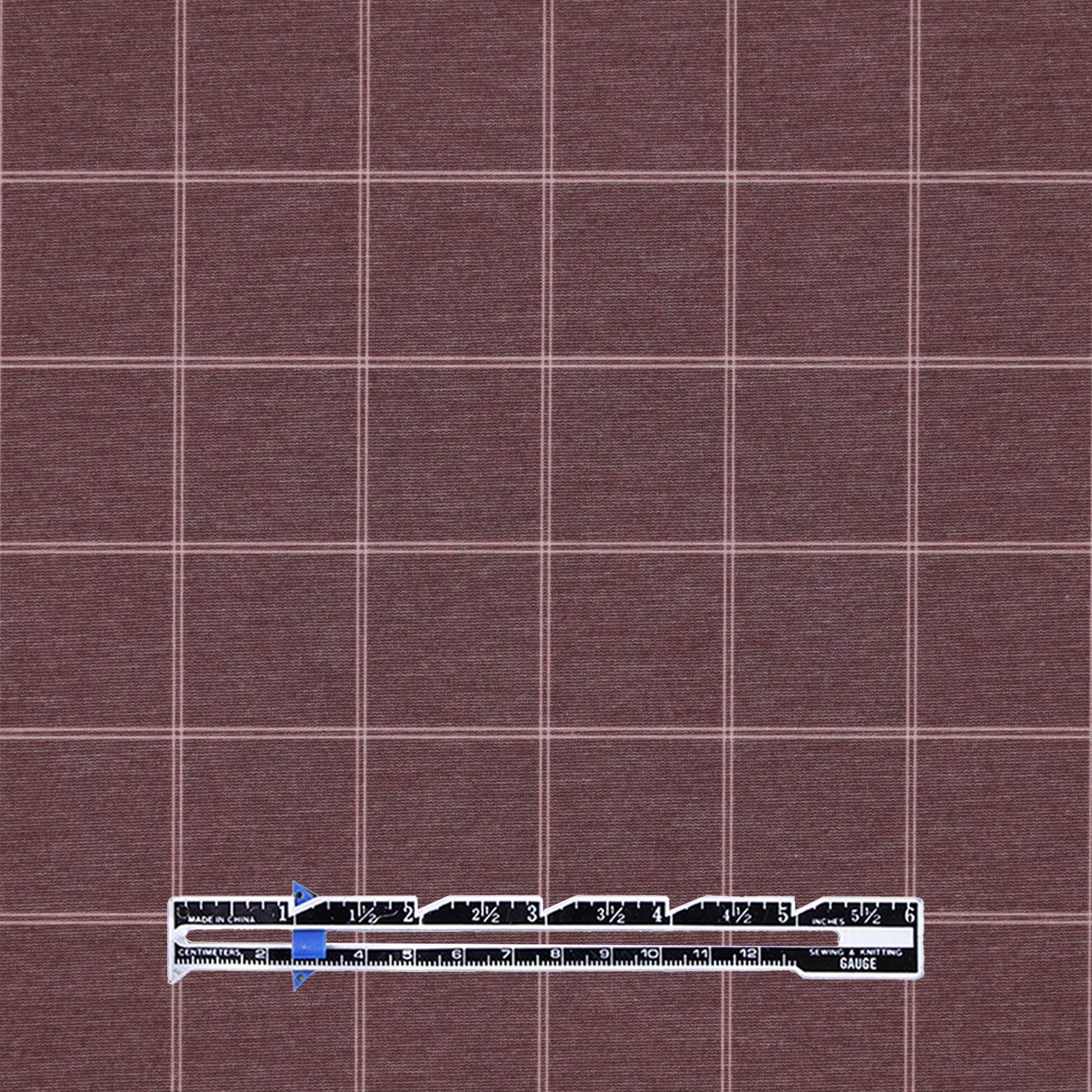 'windowpane/stripe' reversible viscose blend ponte - dusty rose/taupe