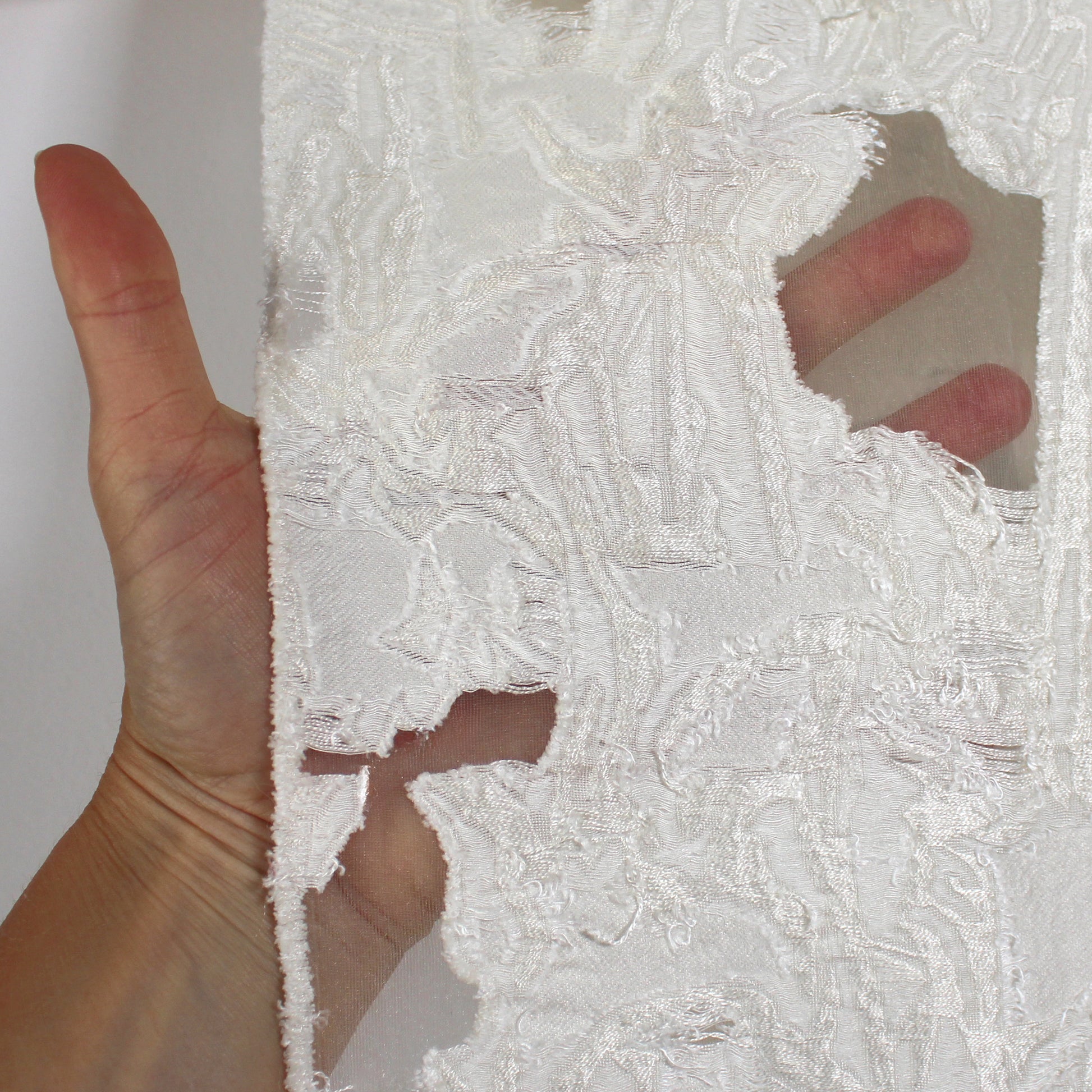 exquisite clipped weave viscose jacquard woven - cream