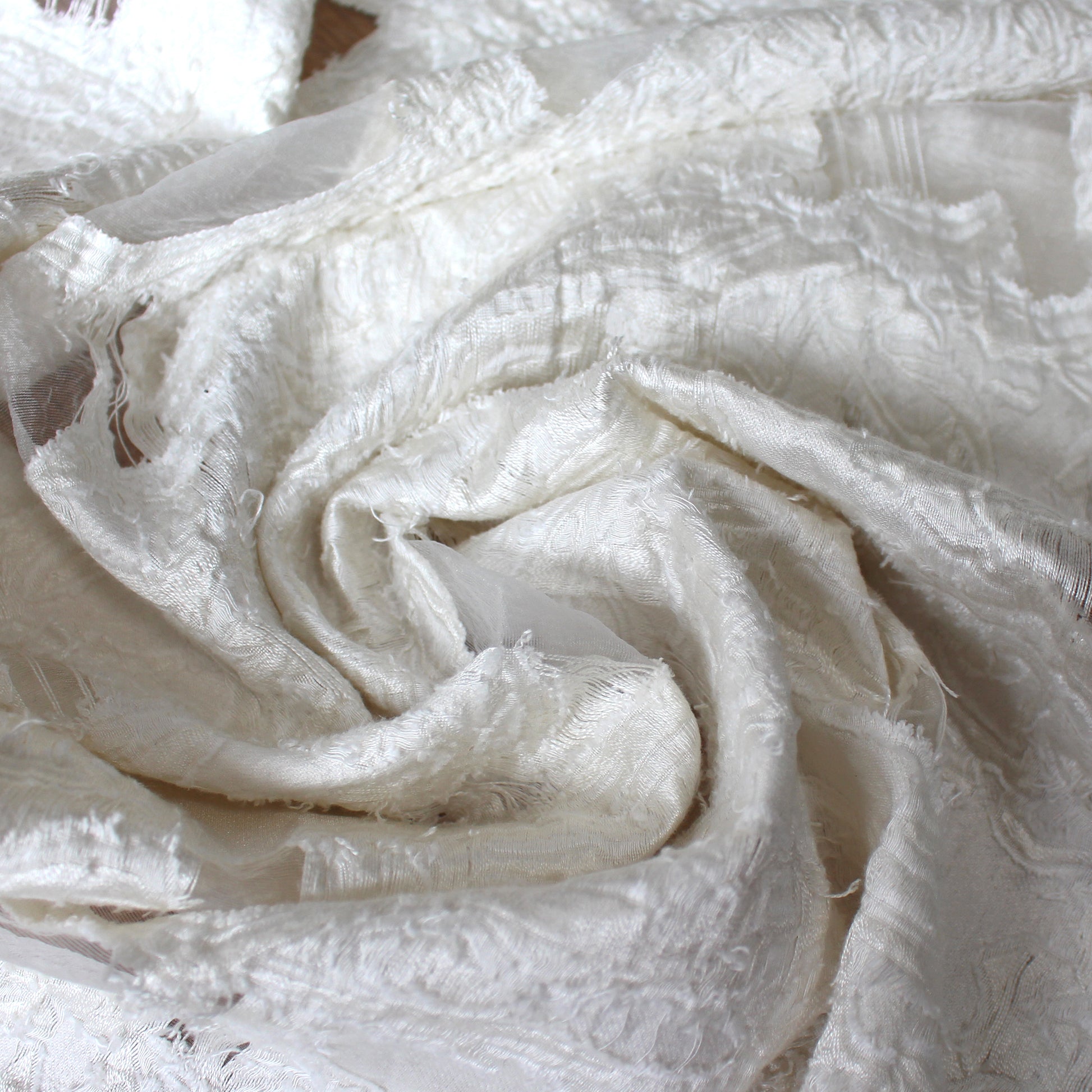 exquisite clipped weave viscose jacquard woven - cream