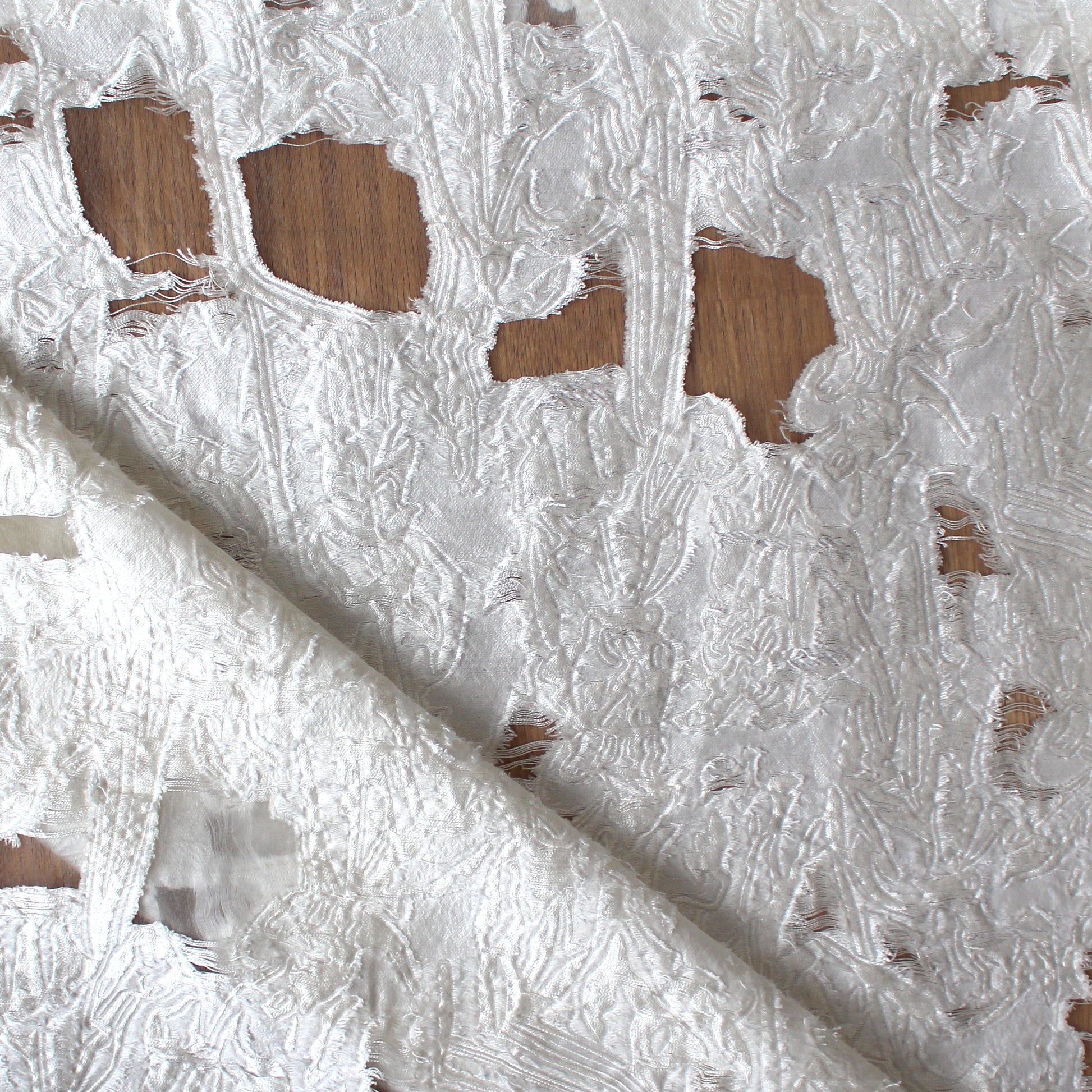 exquisite clipped weave viscose jacquard woven - cream