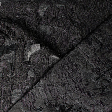 exquisite clipped weave viscose jacquard woven - black