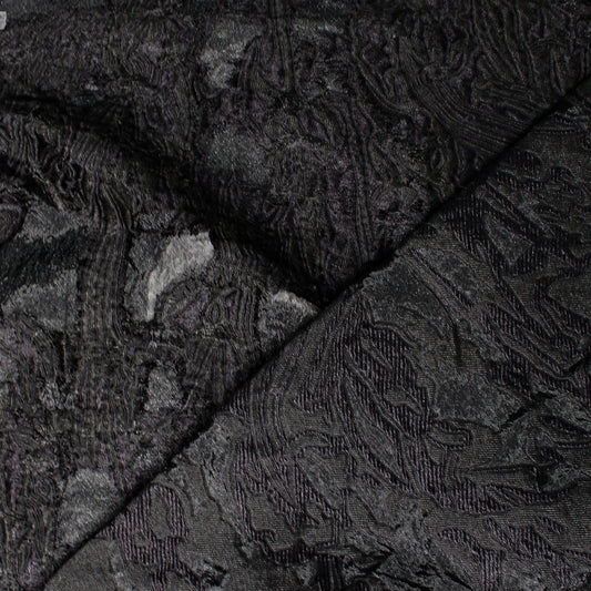 exquisite clipped weave viscose jacquard woven - black