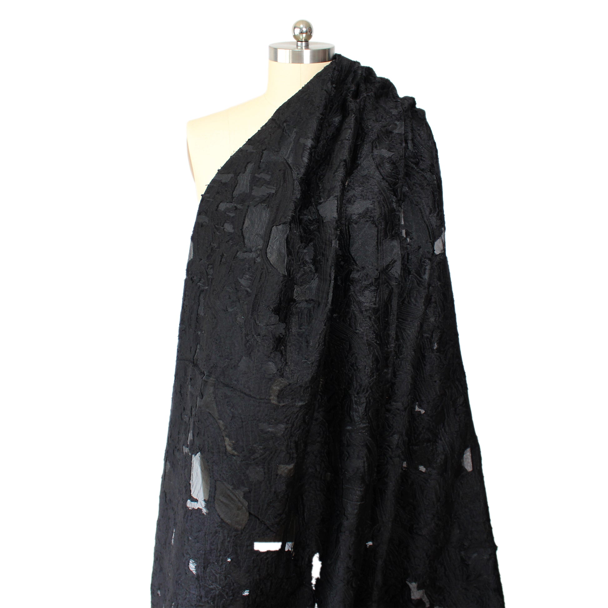 exquisite clipped weave viscose jacquard woven - black