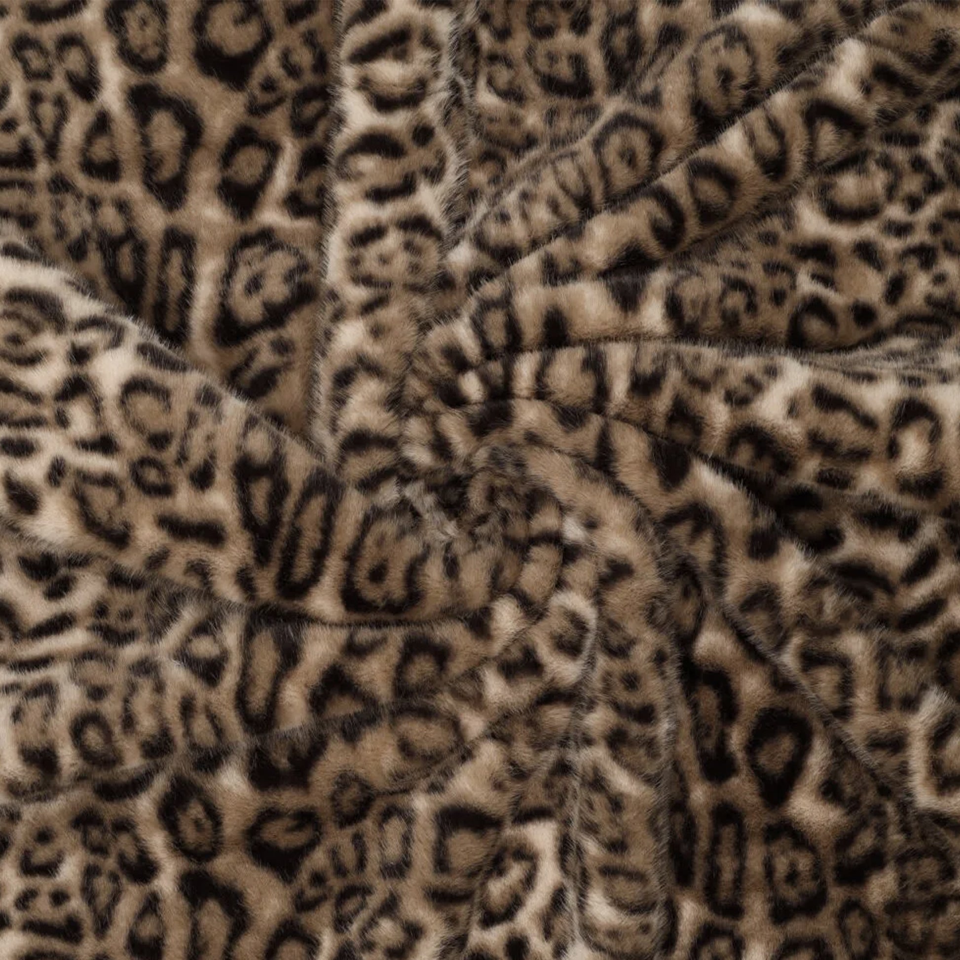 Dutch leopard faux fur, Oeko-Tex cert. - natural