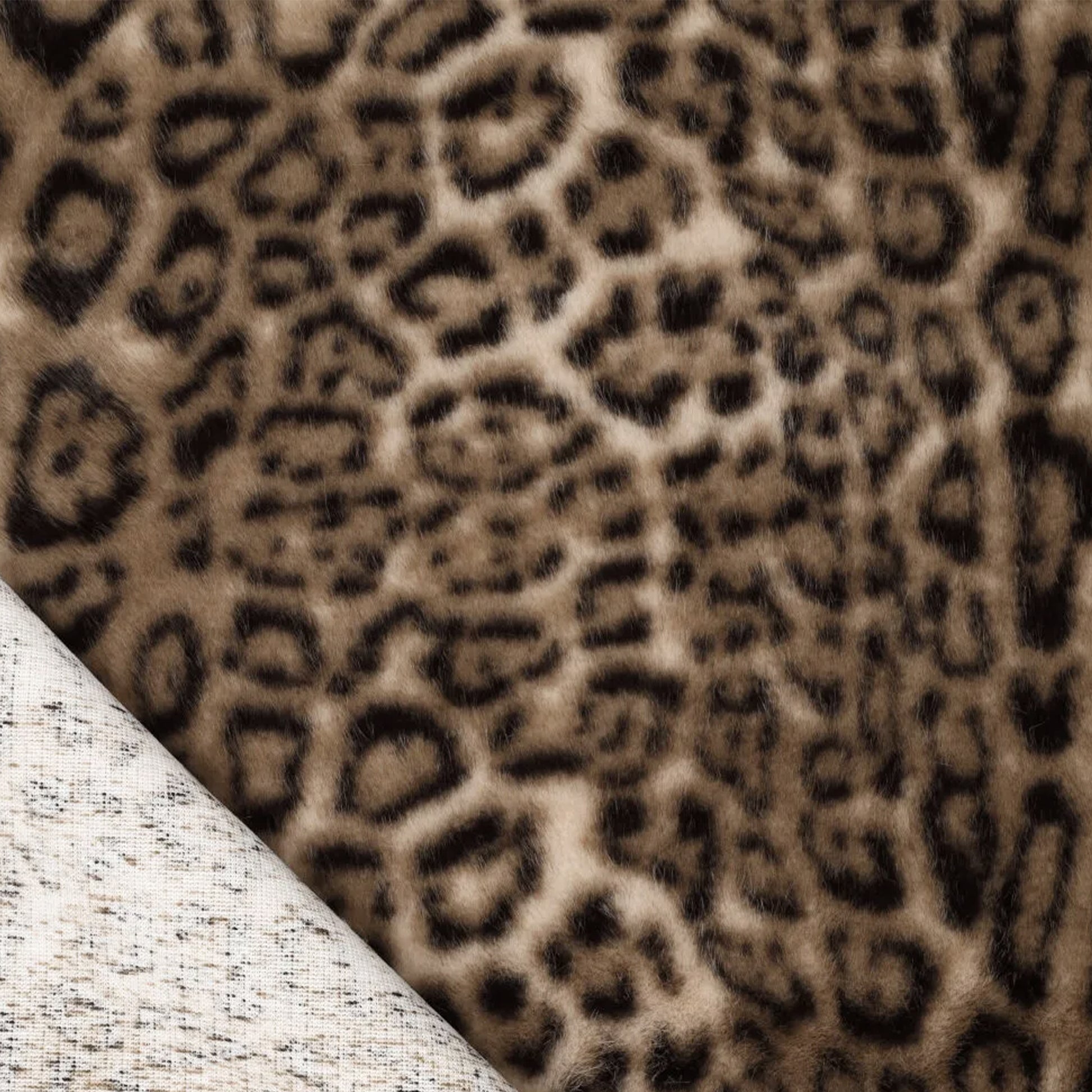 Dutch leopard faux fur, Oeko-Tex cert. - natural