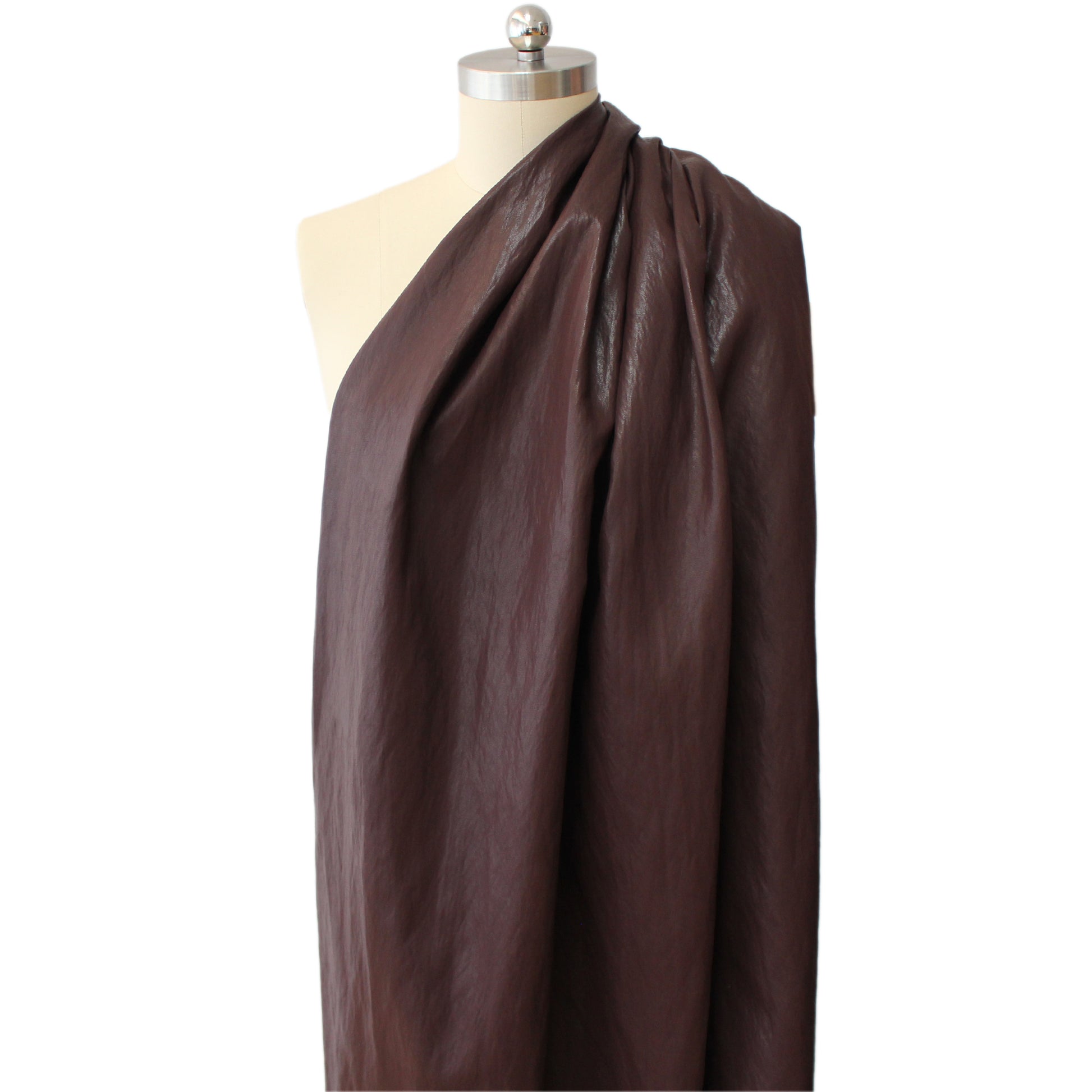 'super washed' viscose blend backed faux leather - sable