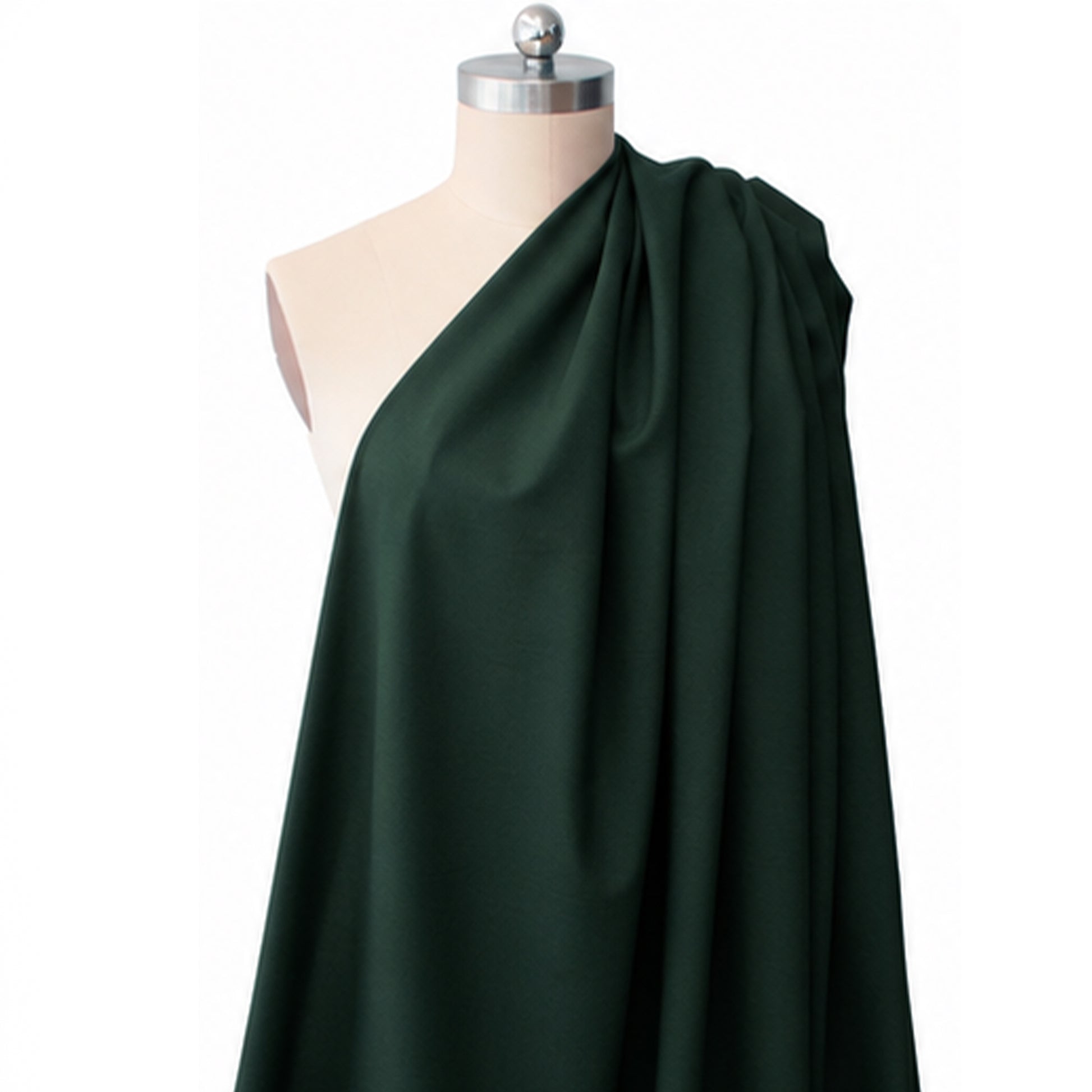 virgin wool stretch suiting - evergreen