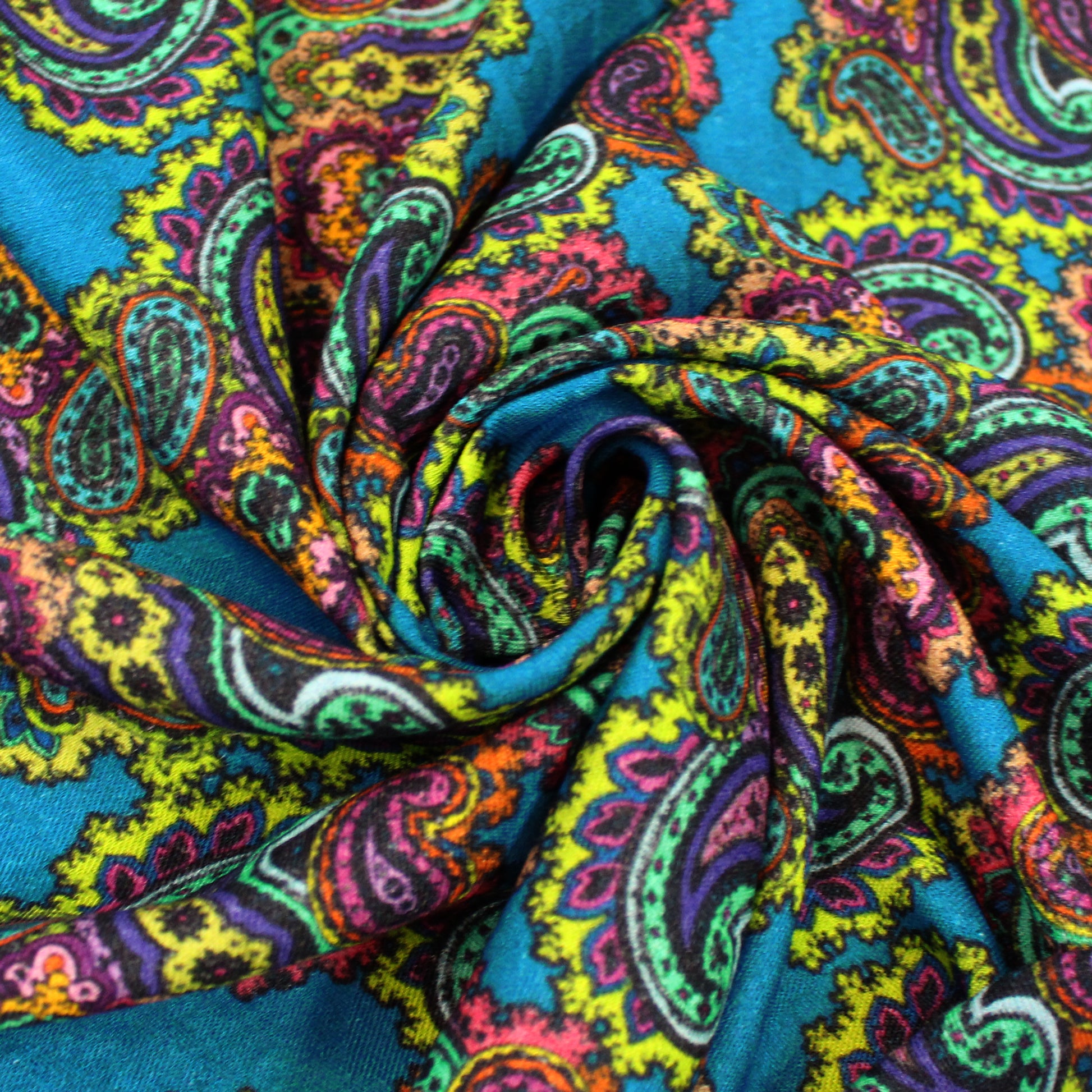 Italian luxury 'paisley' wool dressweight printed jacquard