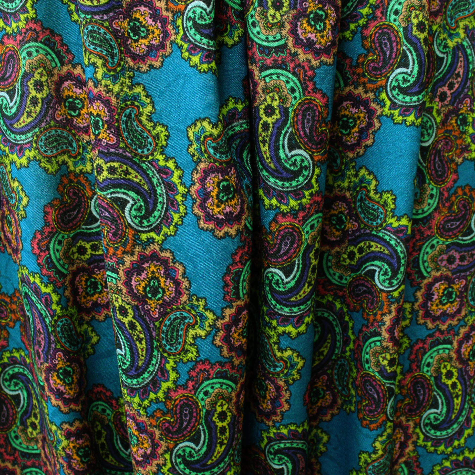Italian luxury 'paisley' wool dressweight printed jacquard