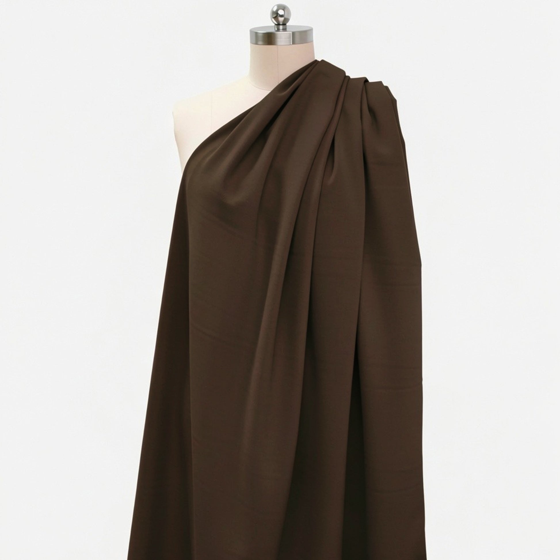 Italian wool stretch twill suiting - dark chocolate, Oeko-Tex cert.