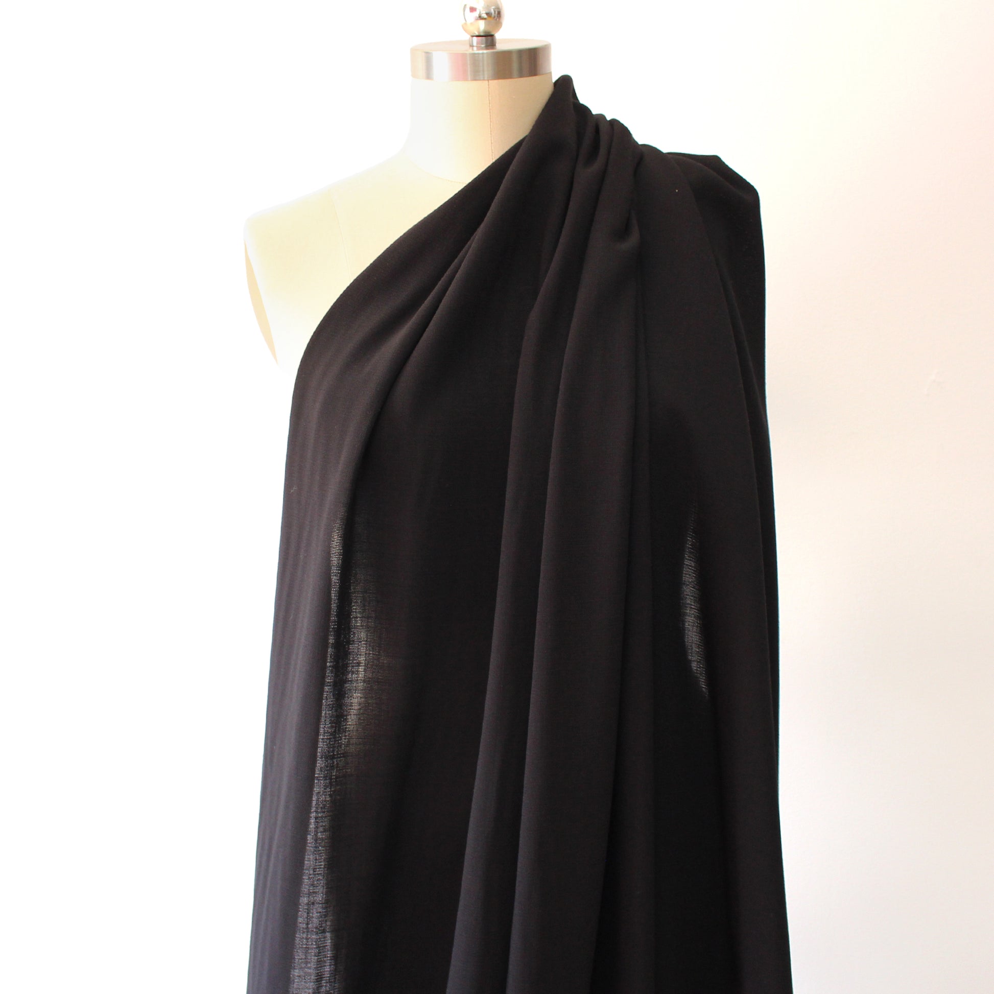 Italian virgin wool etamine gauze - black