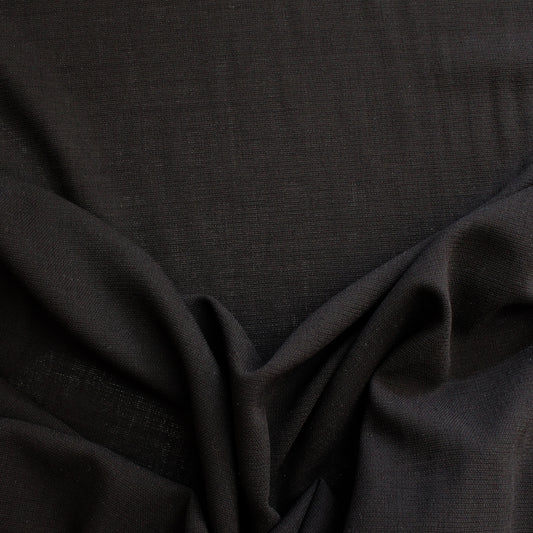 Italian virgin wool etamine gauze - black
