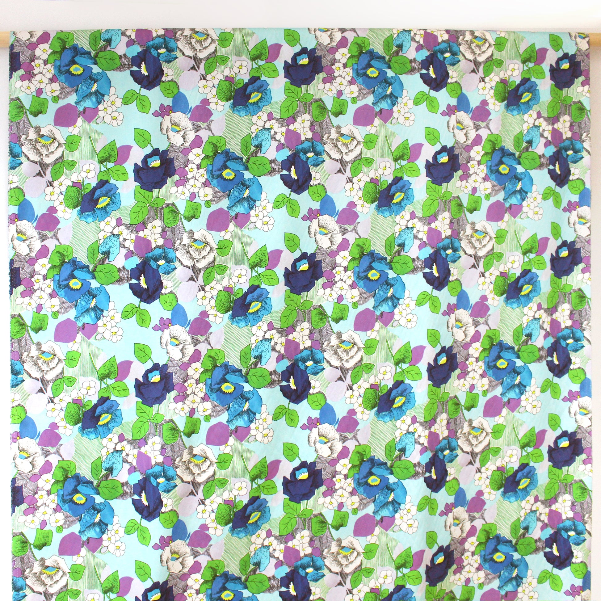 Italian 'garden journal' stretch cotton sateen