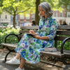 Italian 'garden journal' stretch cotton sateen