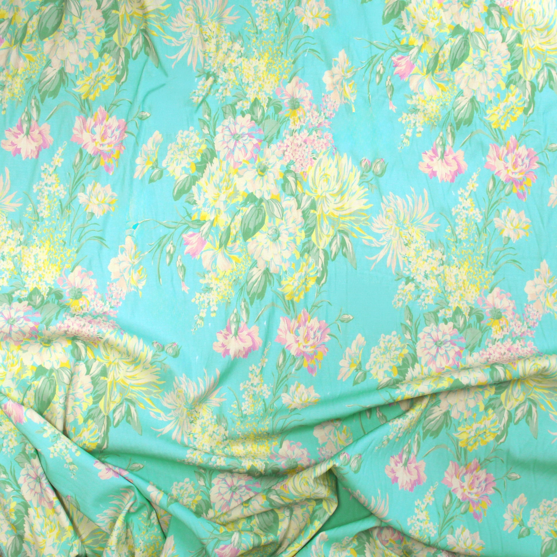 Italian 'island blooms' stretch drapey viscose twill