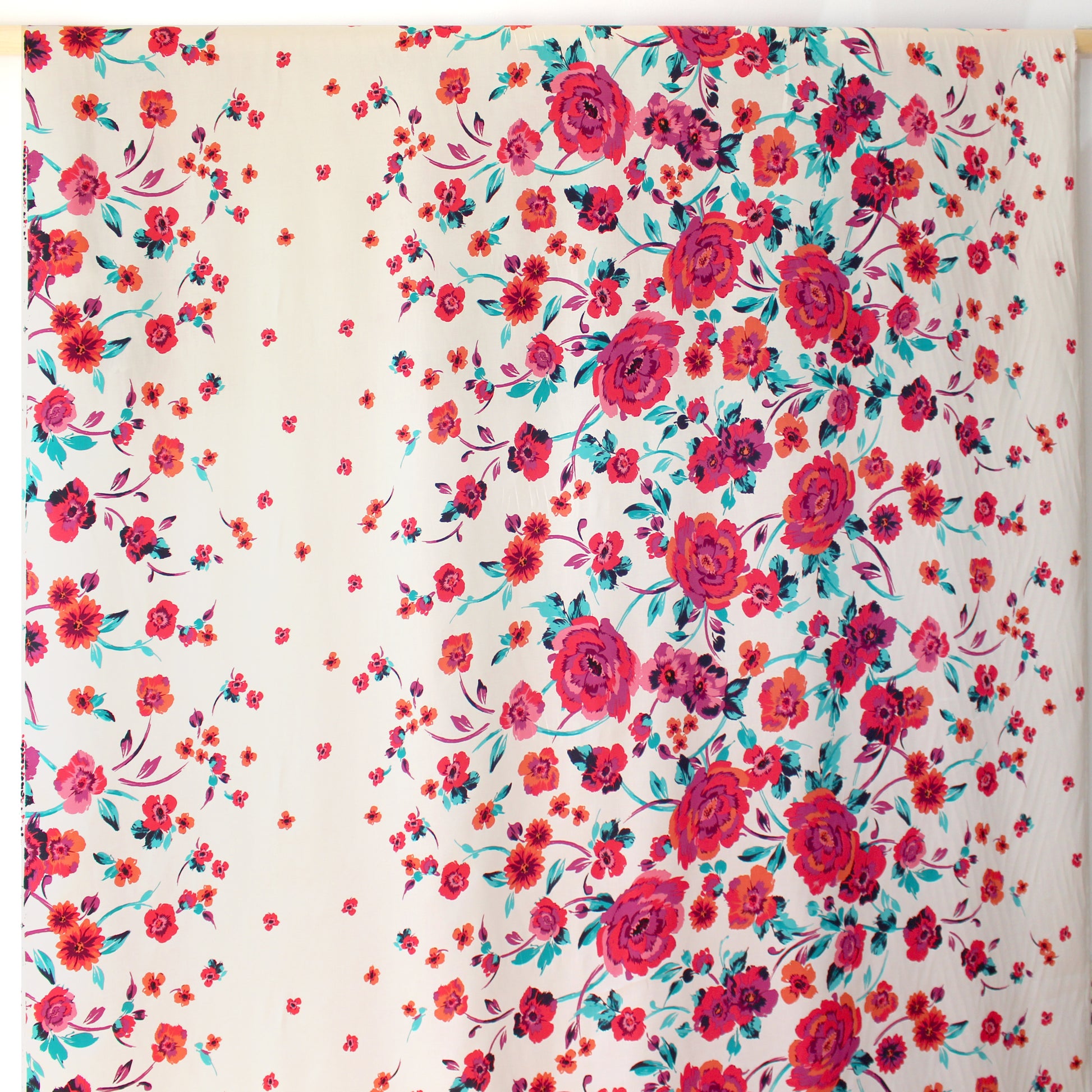 'bohemian bouquet' cotton sateen border print