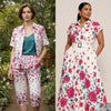 'bohemian bouquet' cotton sateen border print
