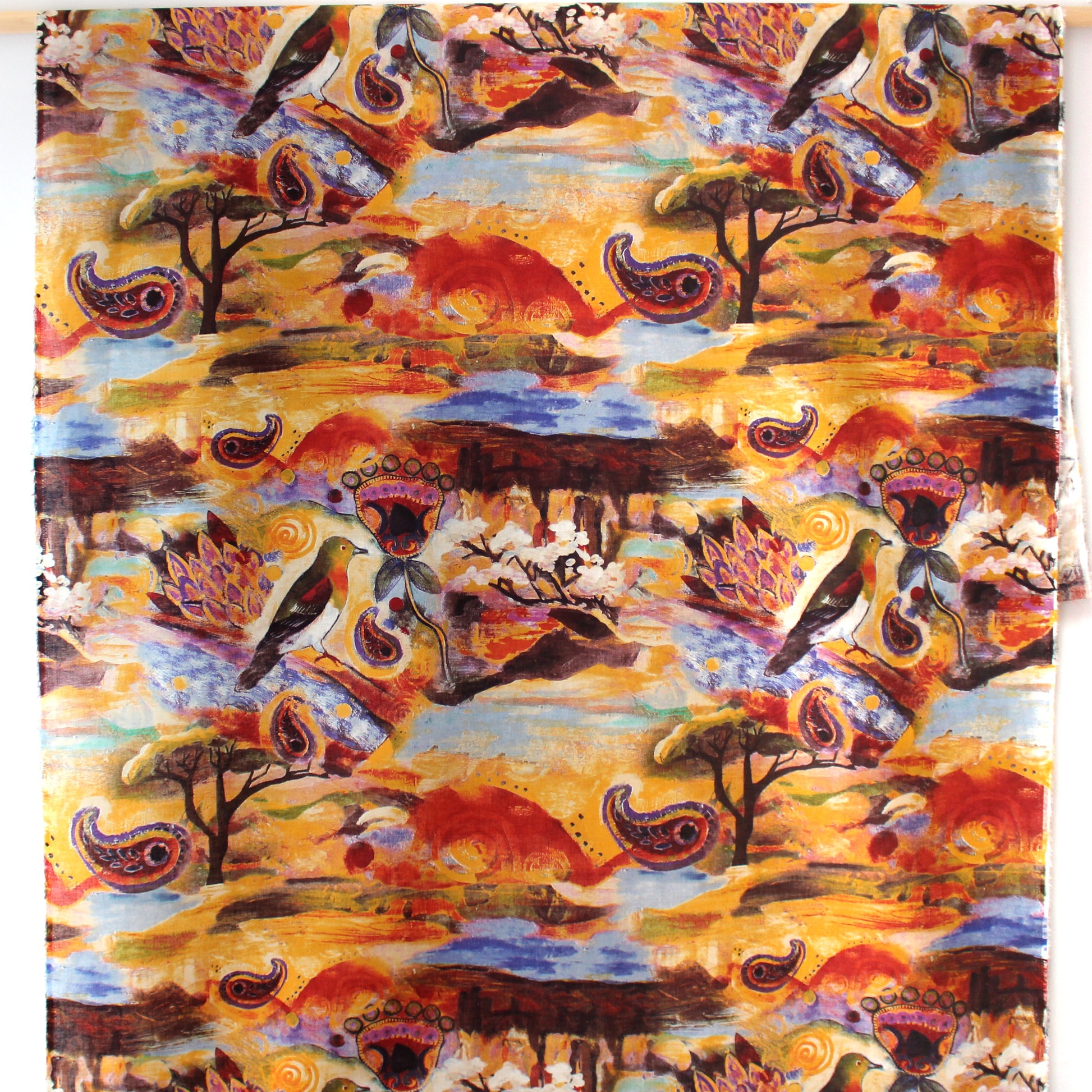 deadstock 'folk dream' dressweight linen woven