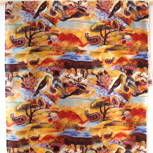 deadstock 'folk dream' dressweight linen woven