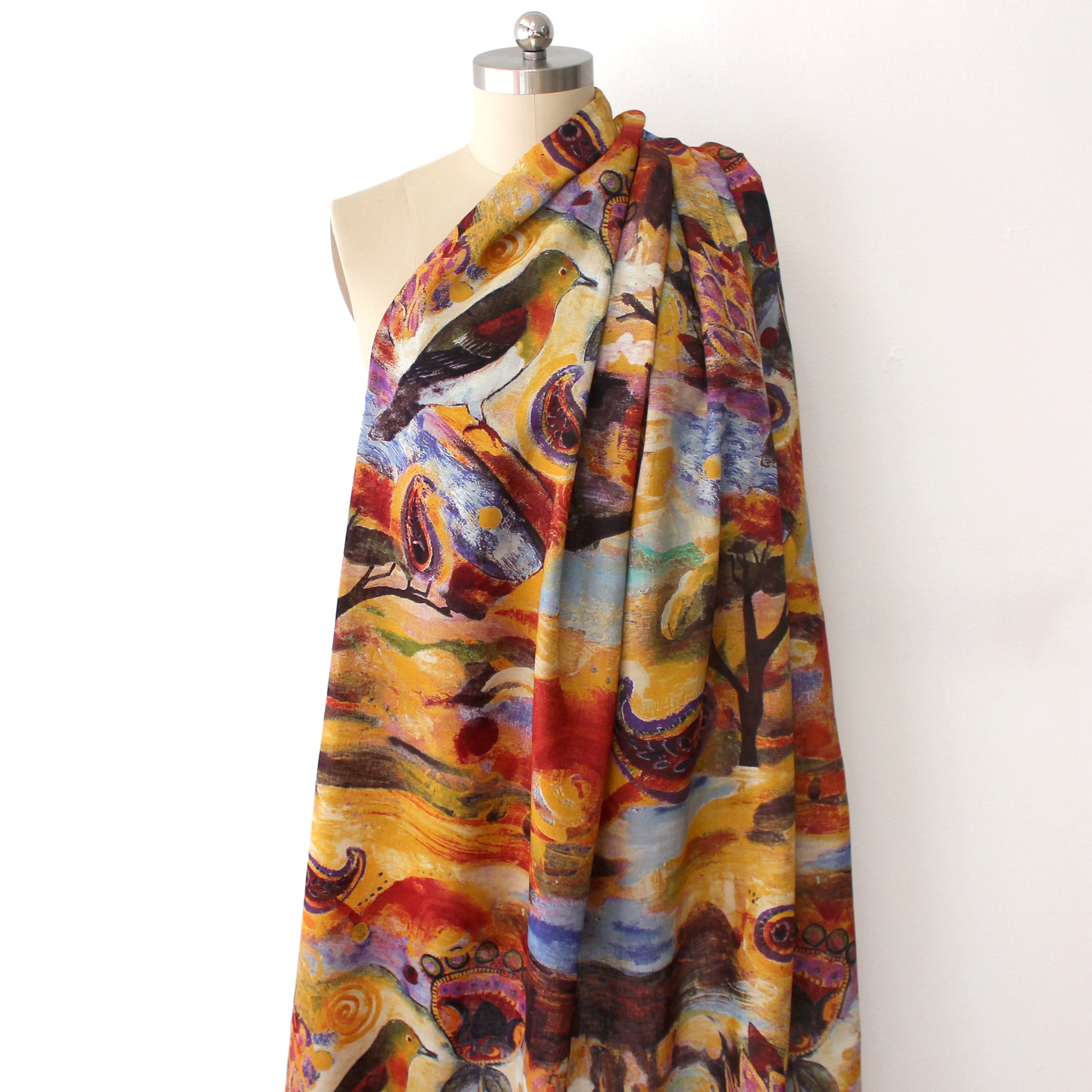 deadstock 'folk dream' dressweight linen woven
