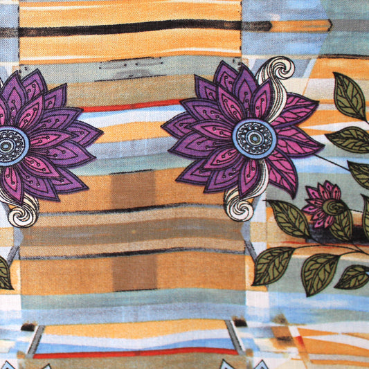 deadstock 'floral mythology' dressweight linen woven