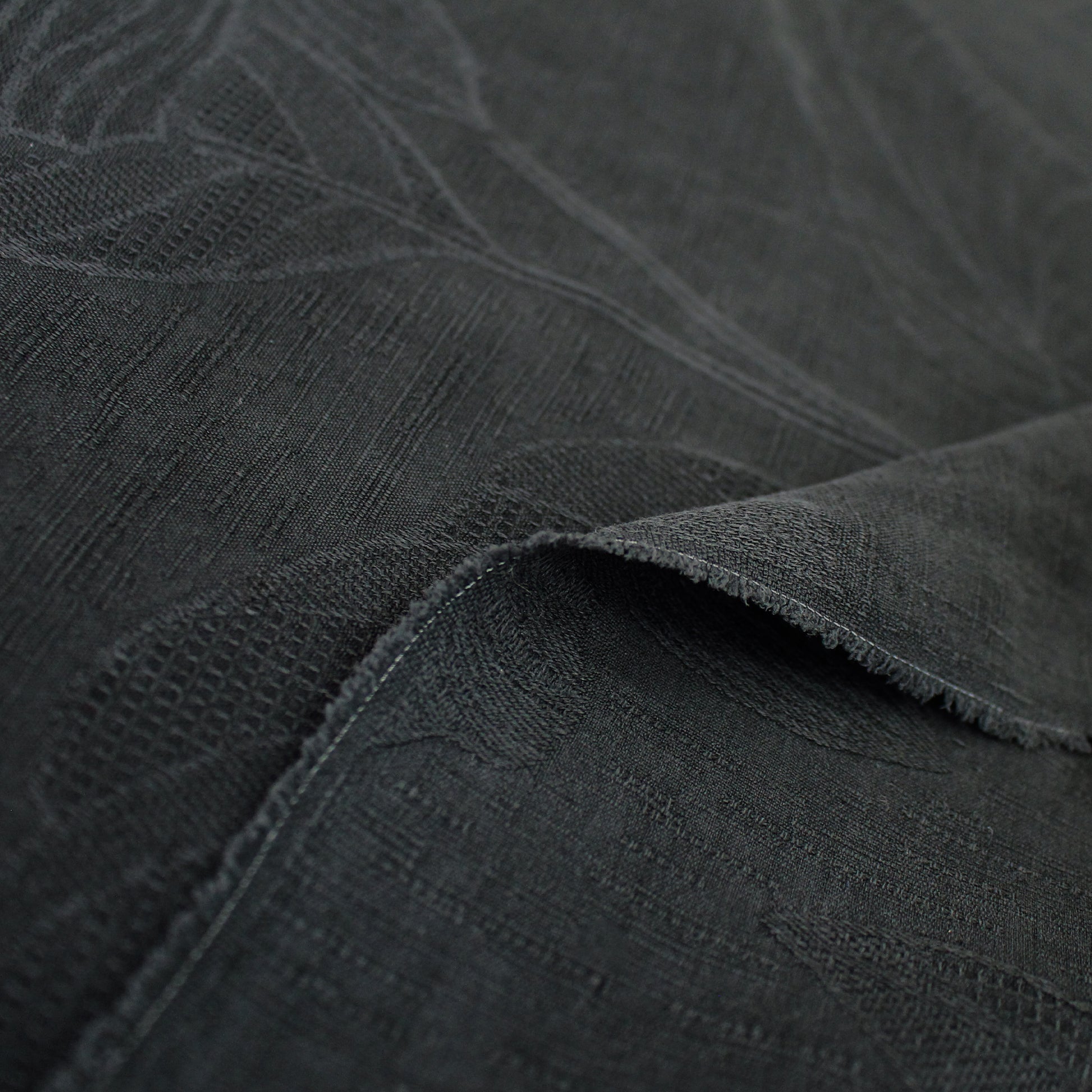 deadstock 'embossed foliage' spun silk jacquard