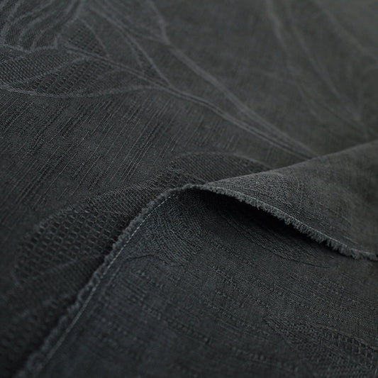deadstock 'embossed foliage' spun silk jacquard