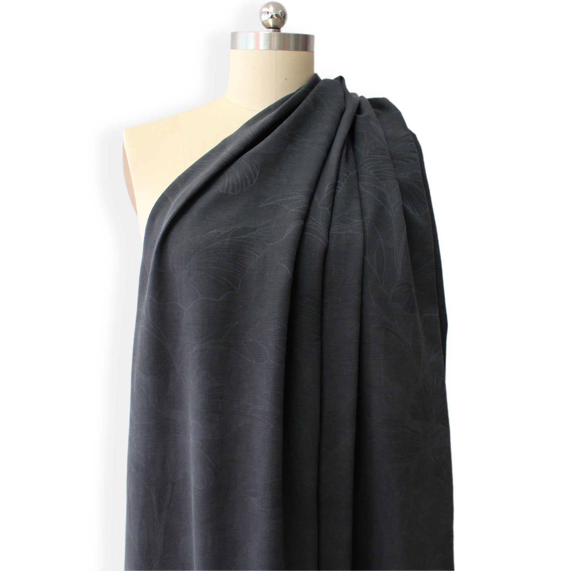 deadstock 'embossed foliage' spun silk jacquard