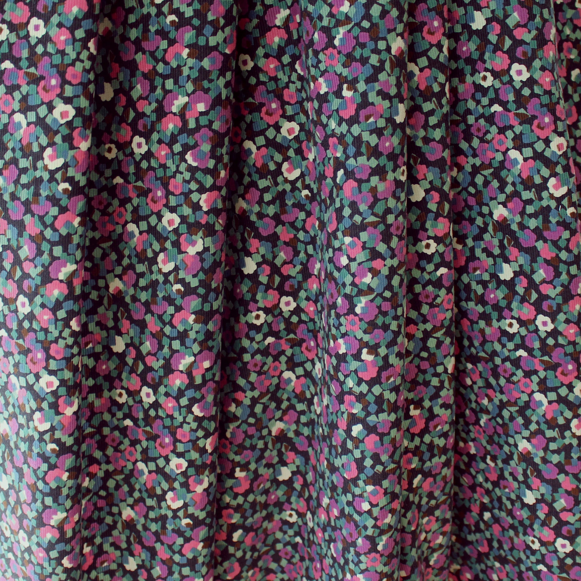Japanese 'babywale' graphic floral cotton corduroy - pink/sage