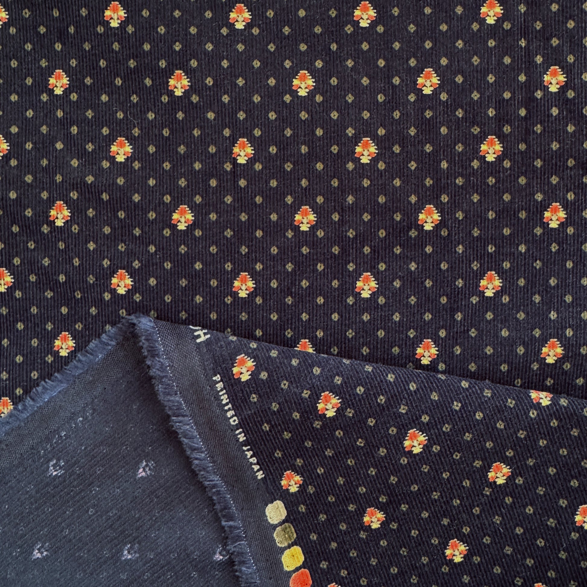 Japanese 'babywale' geo tulip cotton corduroy