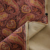 Japanese 'wide wale' paisley stretch cotton corduroy - mulled wine