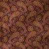 Japanese 'wide wale' paisley stretch cotton corduroy - mulled wine