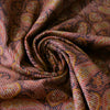 Japanese 'wide wale' paisley stretch cotton corduroy - mulled wine