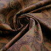 Japanese 'wide wale' paisley stretch cotton corduroy - espresso