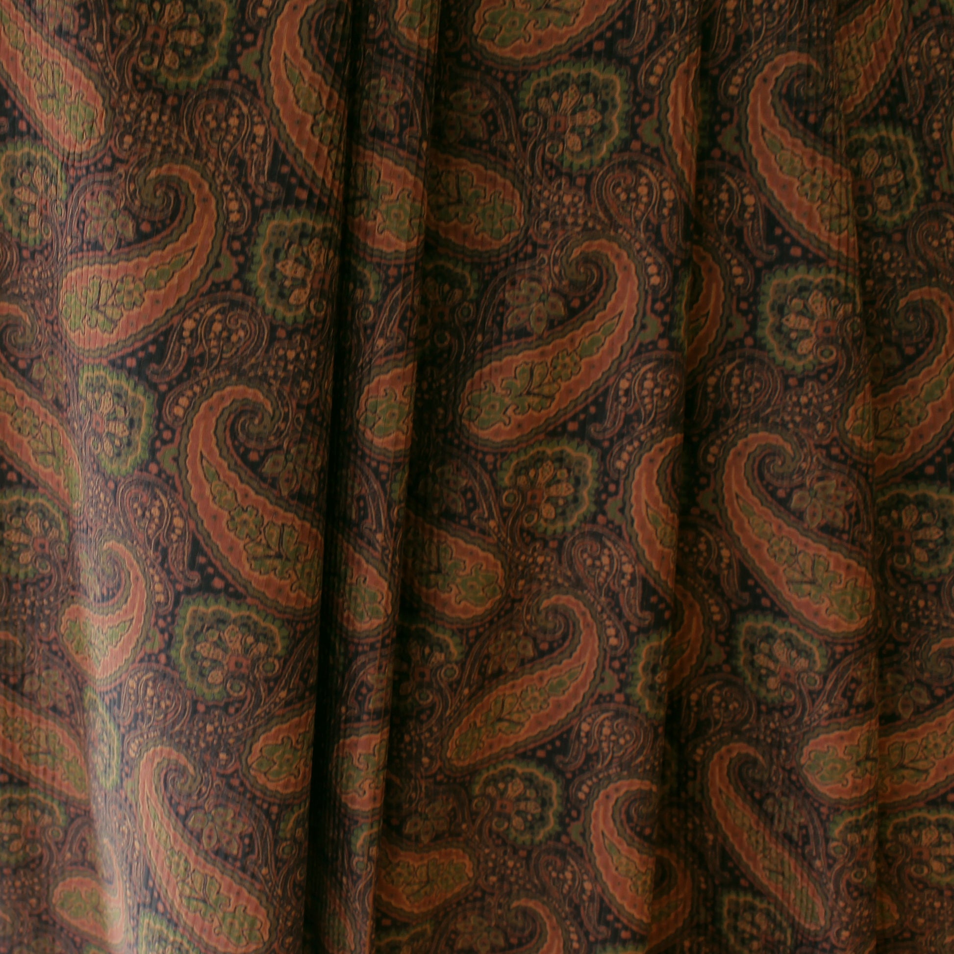 Japanese 'wide wale' paisley stretch cotton corduroy - espresso