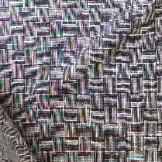 Italian 'line block' wool/cotton basketweave, Oeko-Tex cert.