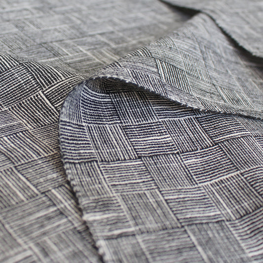 Italian 'line block' wool/cotton basketweave, Oeko-Tex cert.