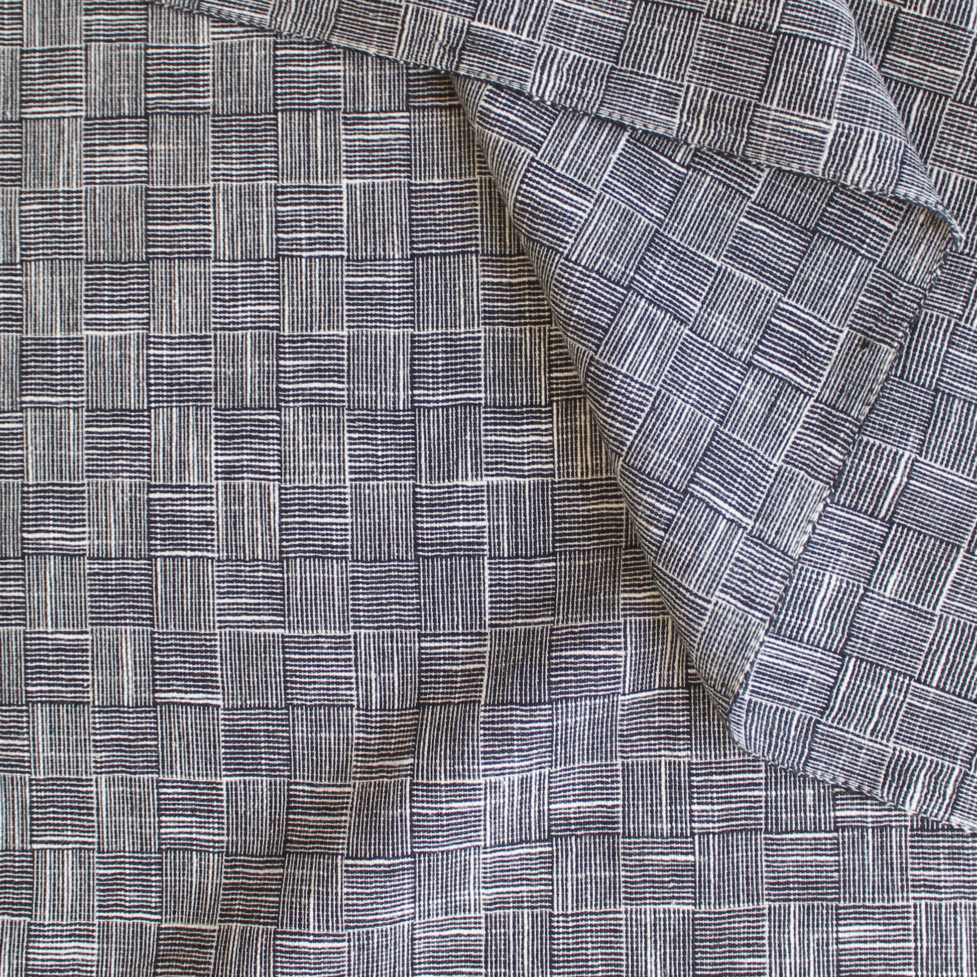 Italian 'line block' wool/cotton basketweave, Oeko-Tex cert.