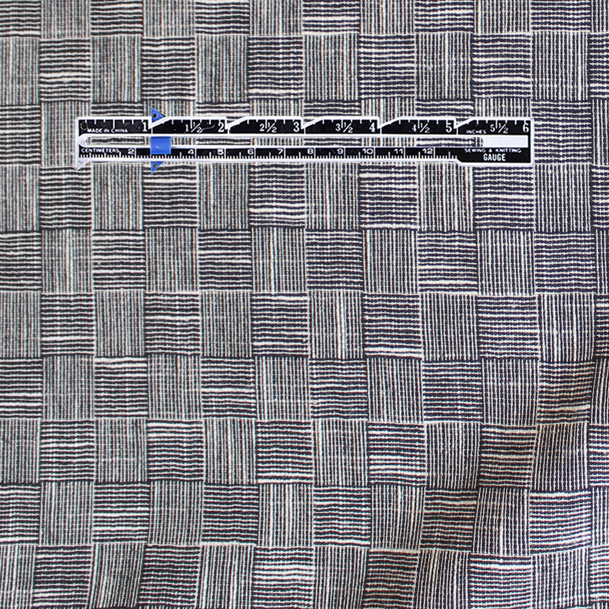 Italian 'line block' wool/cotton basketweave, Oeko-Tex cert.