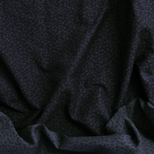 wool/cotton reversible jacquard woven 'blue leaf', Oeko-Tex cert.