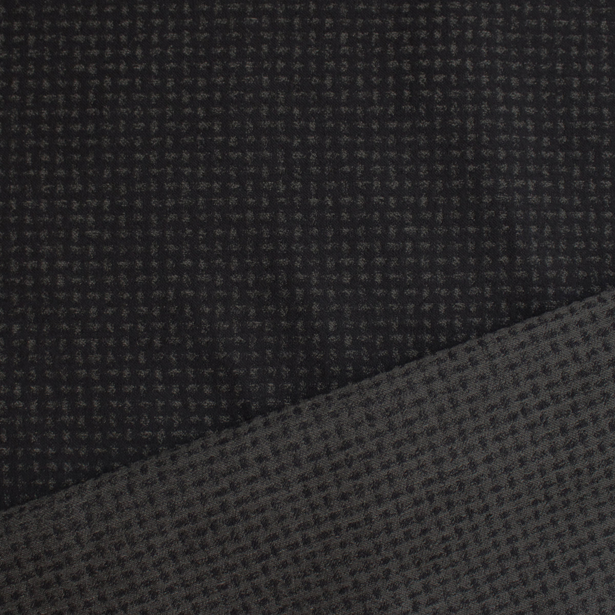 wool/cotton reversible jacquard woven 'implied check', Oeko-Tex cert.