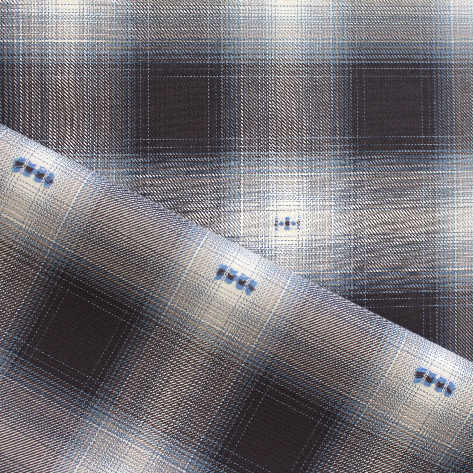 Italian 'Douglas' plaid fil coupé cotton twill, Oeko-Tex cert.