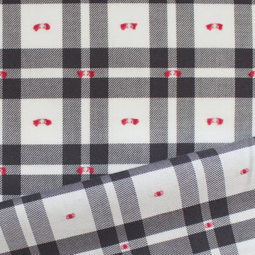 Italian 'Hepburn' plaid fil coupé cotton twill, Oeko-Tex cert.